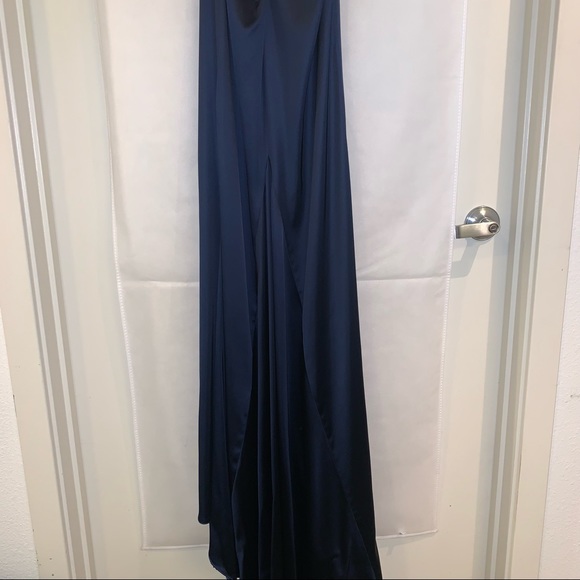 Sherri hill satin blue long dress - Picture 6 of 14